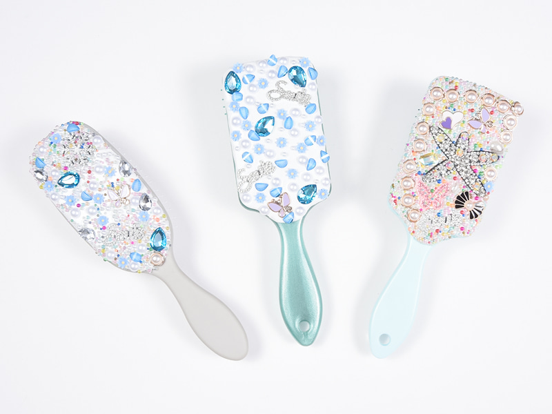 Bàn chải tóc gỡ rối trang sức hình bầu dục Bling