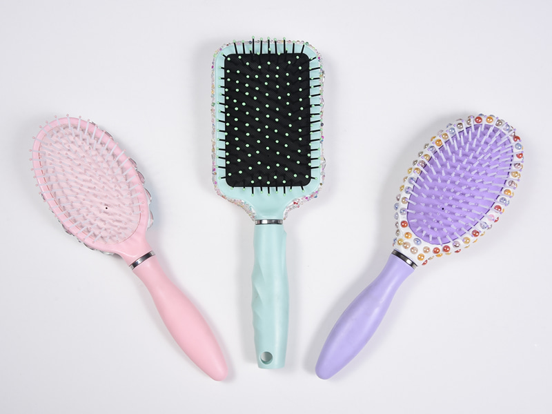 Bàn chải tóc gỡ rối trang sức hình bầu dục Bling
