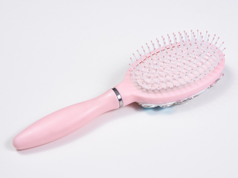 Bàn chải tóc gỡ rối trang sức hình bầu dục Bling