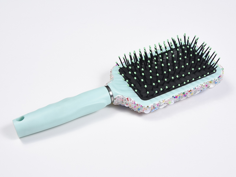 Bàn chải tóc gỡ rối trang sức hình bầu dục Bling