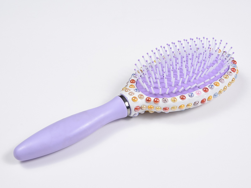Bàn chải tóc gỡ rối trang sức hình bầu dục Bling