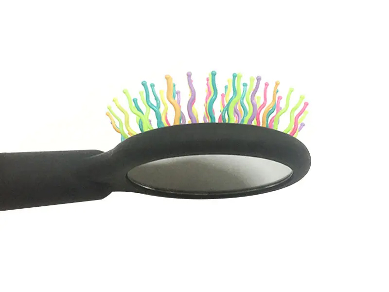 Phụ nữ Rainbow Black Ball Tip Soft Touch Detangling Cushion Hair Brush