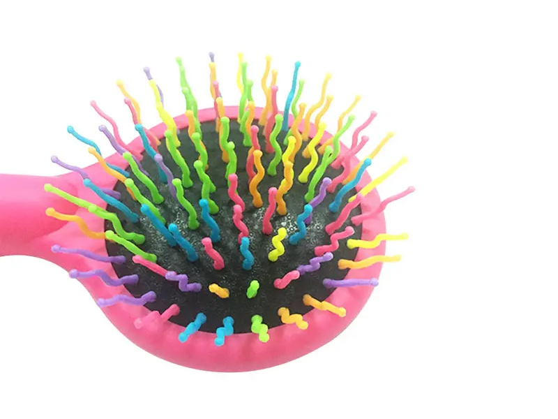 Phụ nữ Rainbow Black Ball Tip Soft Touch Detangling Cushion Hair Brush