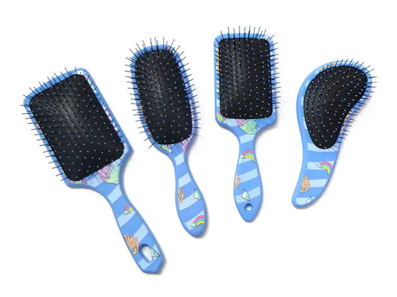 Bàn chải tóc xoăn sóng nhựa đầy màu sắc