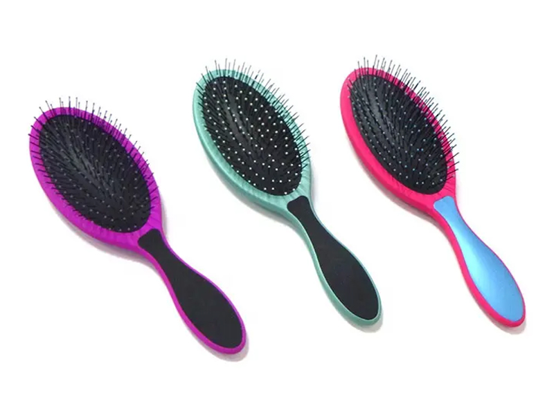 Lược chải tóc sóng đen hình bầu dục 360 Tangle nhiều màu Denman