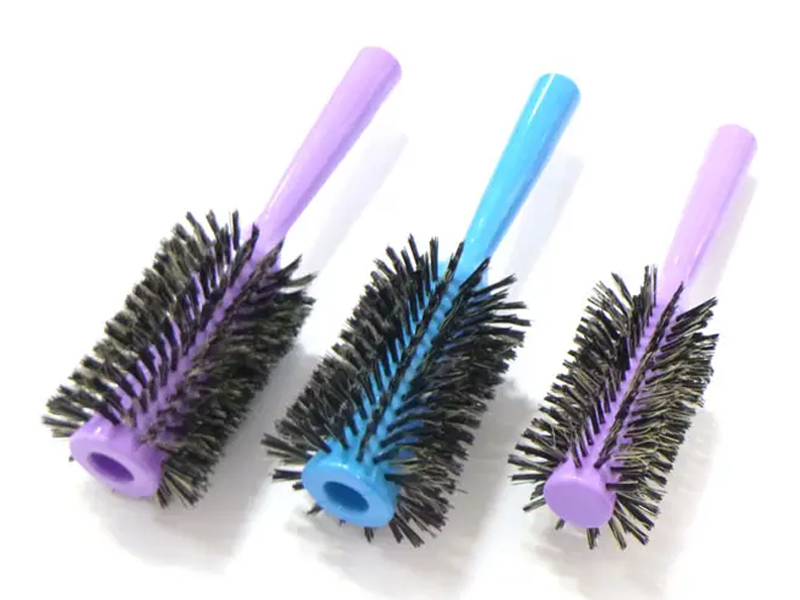 Bàn chải tóc tạo kiểu tóc hình tròn bằng nylon & heo rừng đầy màu sắc