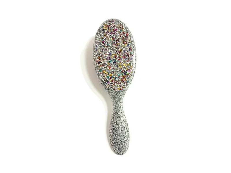 Bàn chải tóc bằng nhựa hình bầu dục Bling có tay cầm