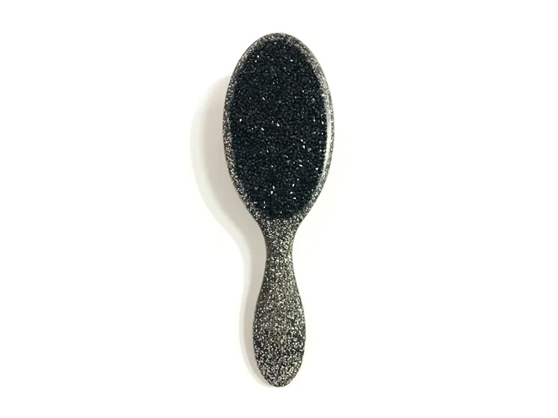 Bàn chải tóc bằng nhựa hình bầu dục Bling có tay cầm